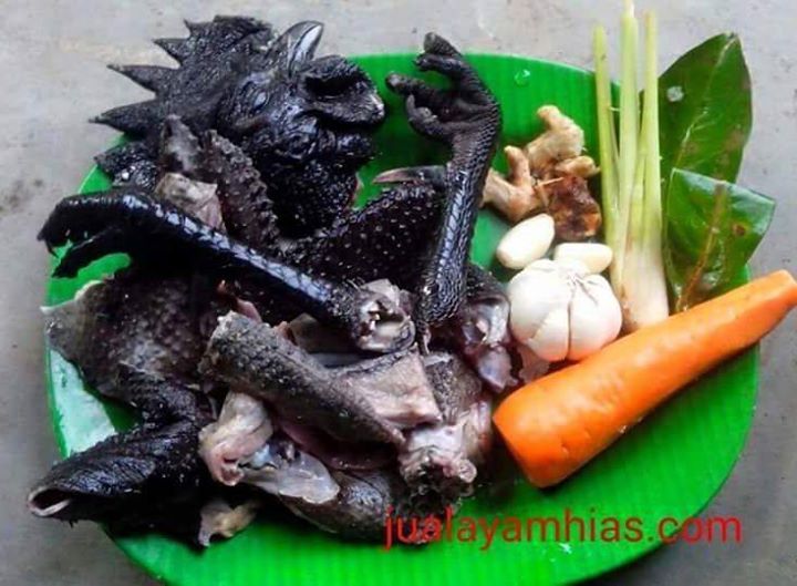 This is the meat of cemani chicken. This black chicken name is cemani chicken or ayam cemani and native to Indonesia.