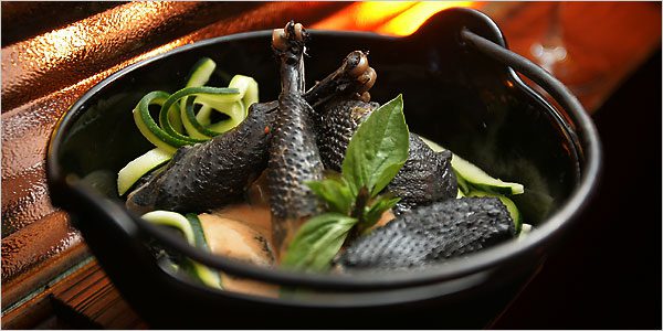 One of the most expensive chicken dish, Ayam cemani chicken meat, not only the feather but the meat is in black too.