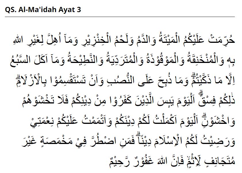QS. Maidah Ayat 3